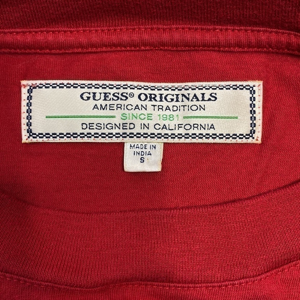 Vintage Guess Originals California Horizontal Multicolor Striped Tshirt Small - Picture 3 of 5
